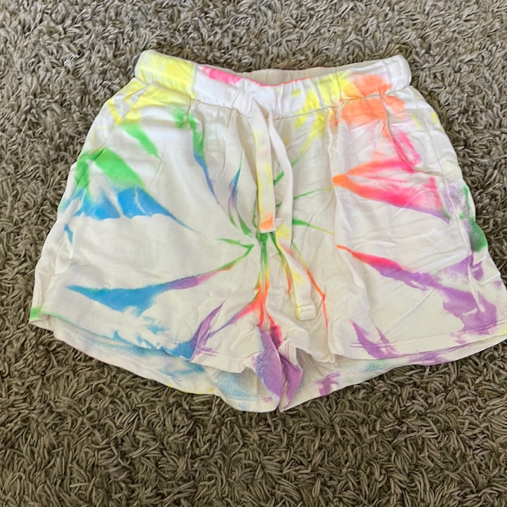 LOVE tie dye shorts